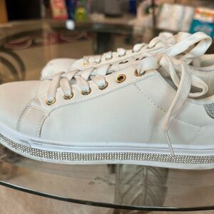 White rhinestone sneakers